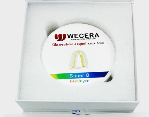 Long-lasting Multilayer Zirconia Disc for Crown and Bridge 98mm Diameter 100 Years Lifetime