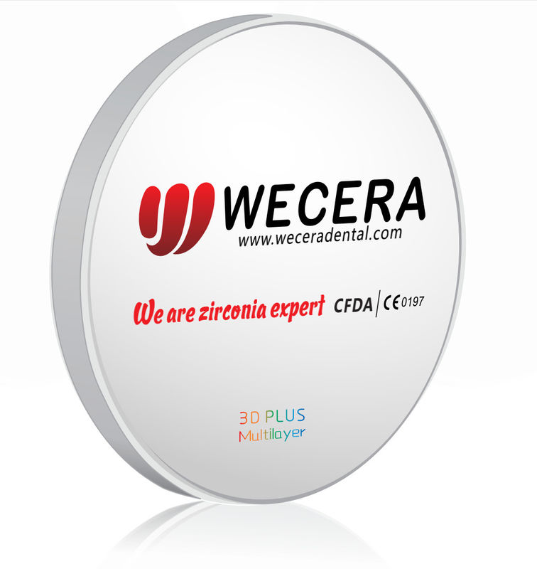 High Translucency 3D Multi-Layered Zirconia in 16 Vita Colors and 3 Bleach Colors for Dental Restoration