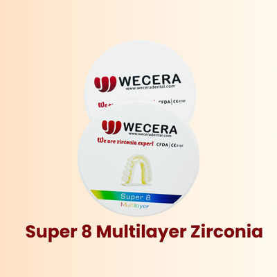 Diameter 98mm Multilayer Zirconia Block 8 Layers Tailored for Amann Girrbach System Dental Restoration Milling Processes
